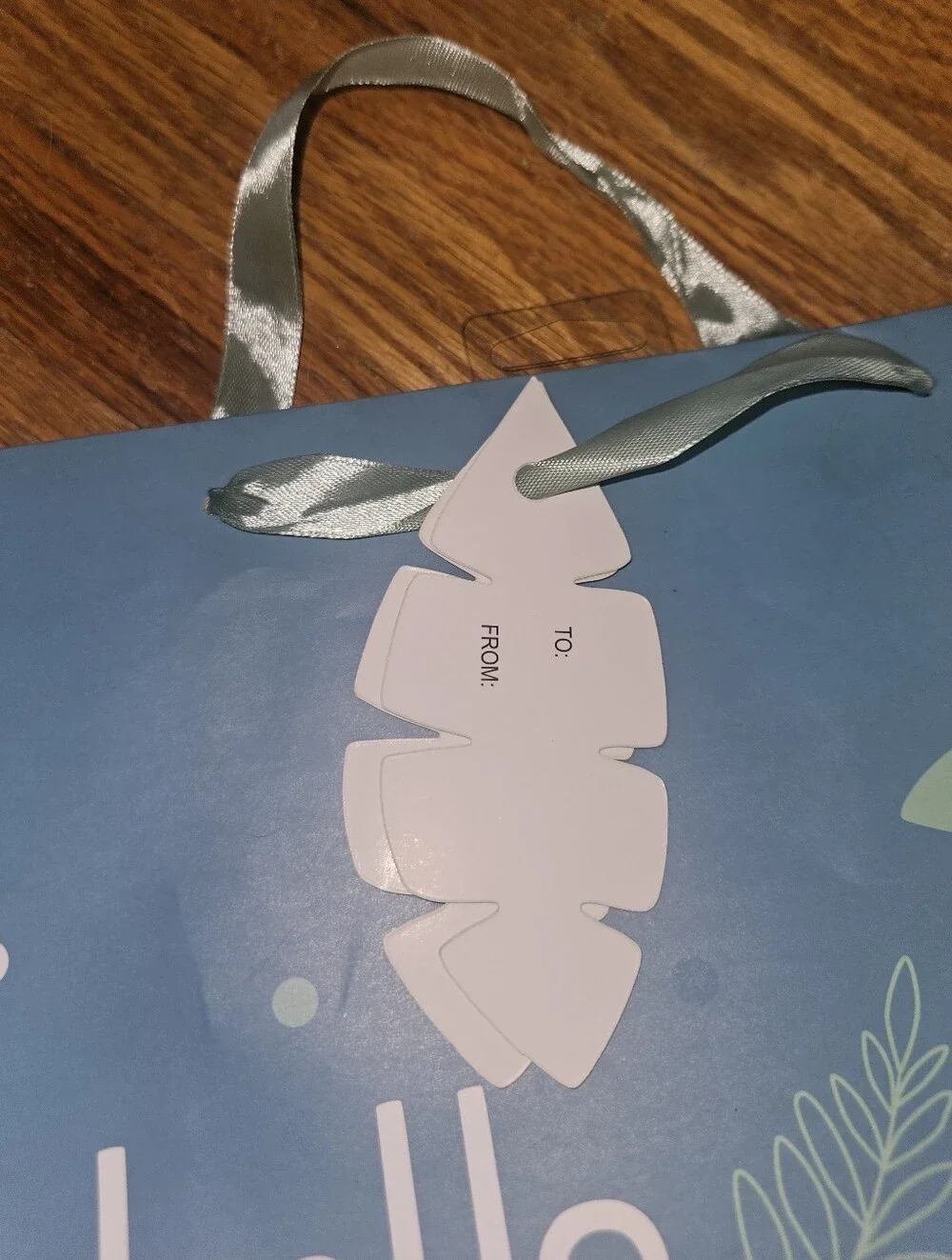 Hello Baby Blue Elephant Gift Bag - Baby Shower Gift Bag